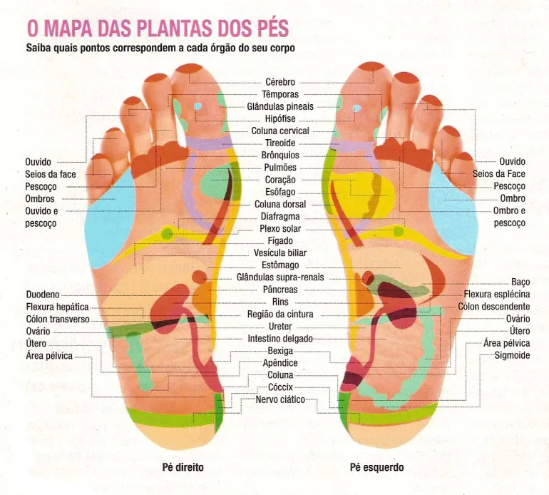 Mapa dos pés - Reflexologia Podal